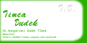 timea dudek business card